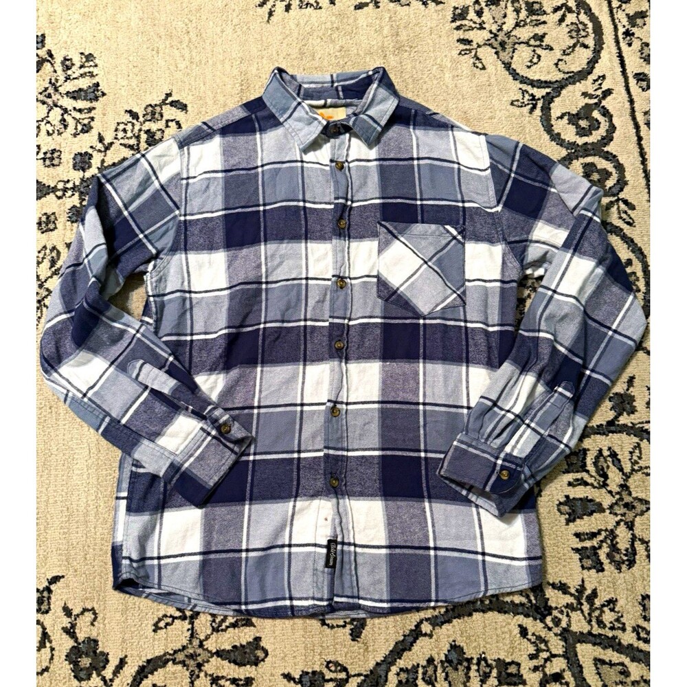 Field & Stream Men's Cotton Flannel Plaid LS Point Collar Shirt Pockets XL